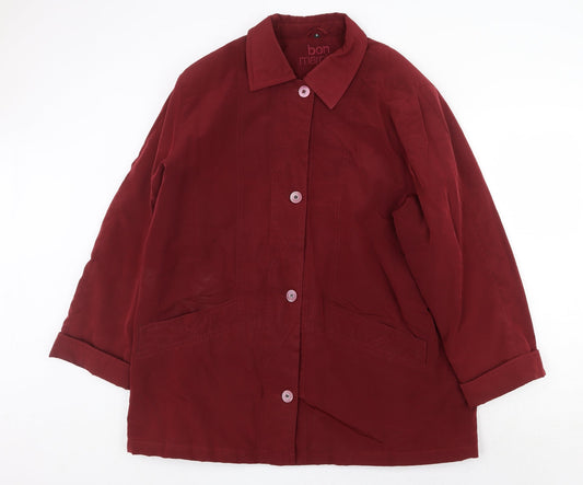 Womens UK Size M Bonmarché Red Pea Coat