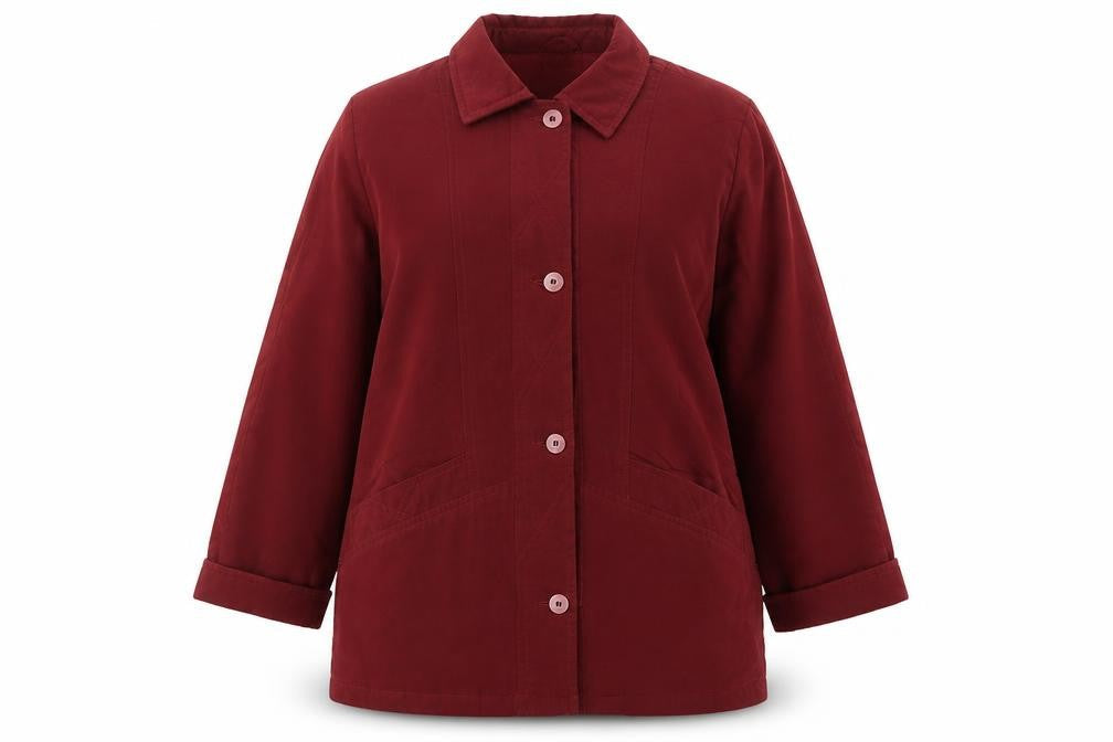 Womens UK Size M Bonmarché Red Pea Coat