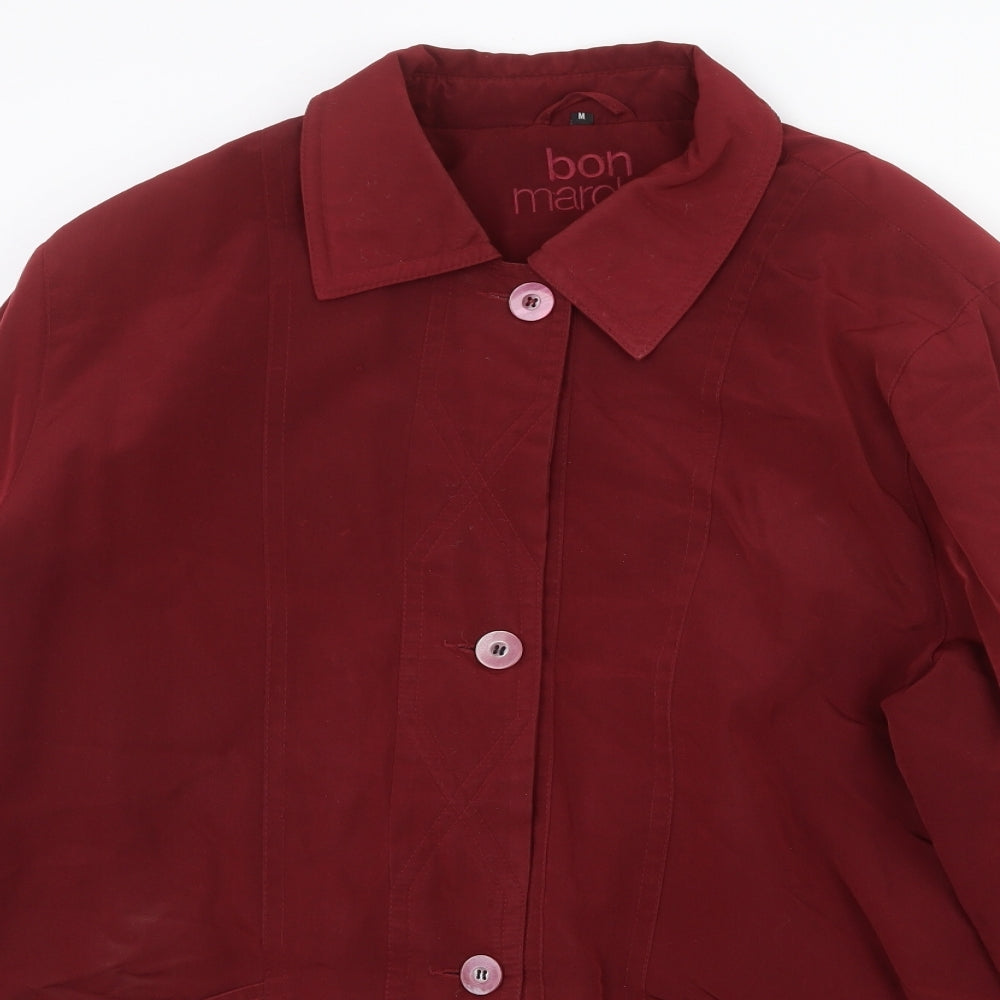 Womens UK Size M Bonmarché Red Pea Coat