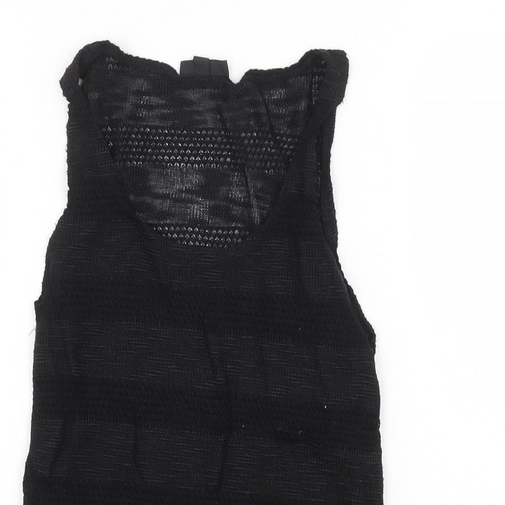 Womens UK Size 8 Topshop Black Basic Tank