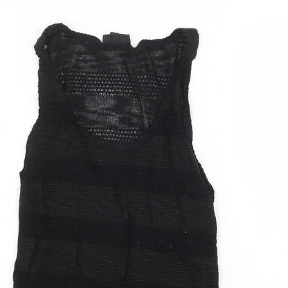 Womens UK Size 8 Topshop Black Basic Tank