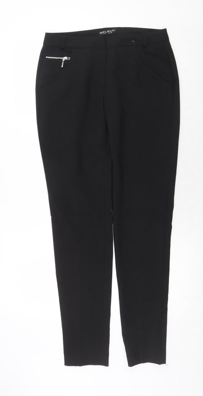 Womens UK Size 8 Select Regular Fit Capri Black Trousers