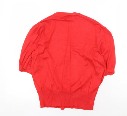 Womens UK Size 8 Marks and Spencer Red Cardigan Jumper