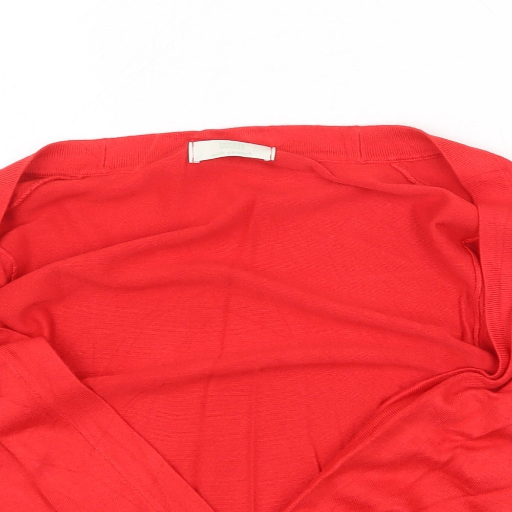 Womens UK Size 8 Marks and Spencer Red Cardigan Jumper
