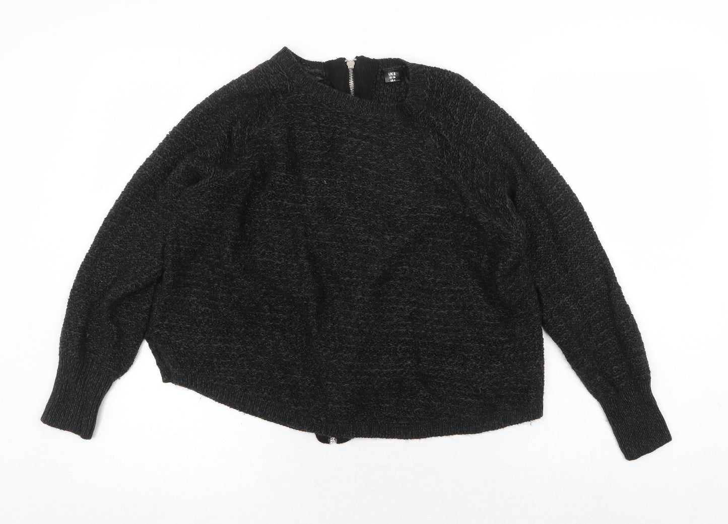 Golddigga Womens Black Round Neck Acrylic Pullover Jumper Size 8