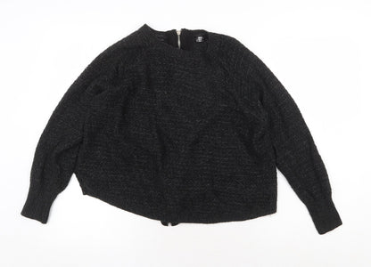 Golddigga Womens Black Round Neck Acrylic Pullover Jumper Size 8