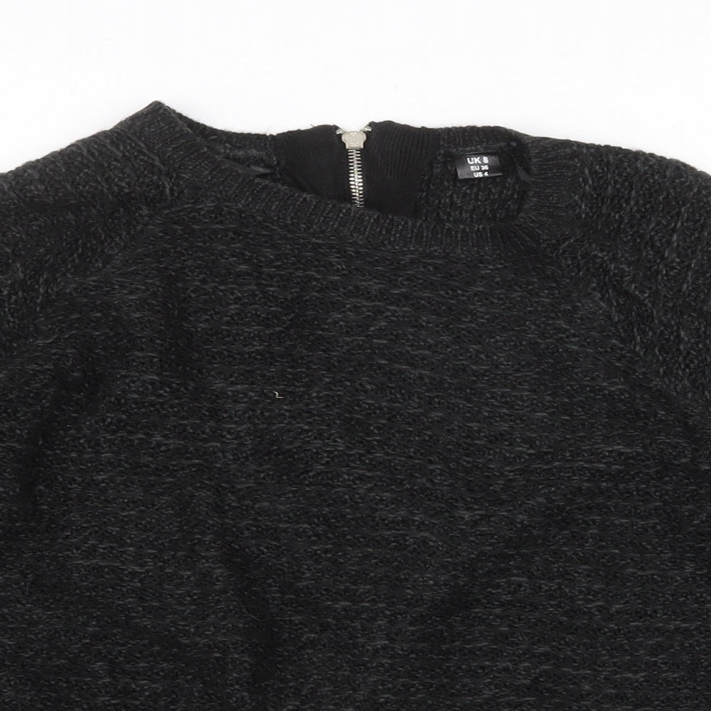 Golddigga Womens Black Round Neck Acrylic Pullover Jumper Size 8