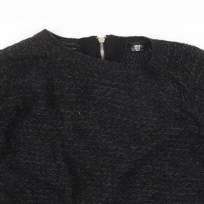 Golddigga Womens Black Round Neck Acrylic Pullover Jumper Size 8