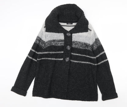 Womens UK Size S Bonmarché Grey Cardigan Jumper