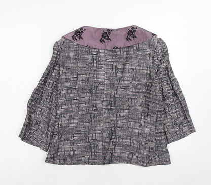 Annika Womens Purple Polyacrylate Fibre Jacket Blazer Size 12
