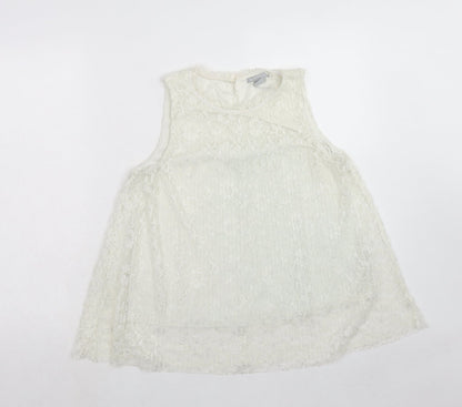 Womens UK Size S H&M Ivory Basic Tank