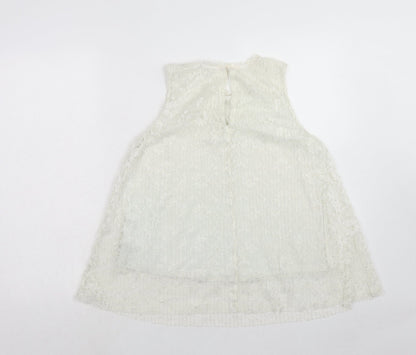 Womens UK Size S H&M Ivory Basic Tank