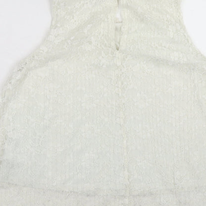Womens UK Size S H&M Ivory Basic Tank