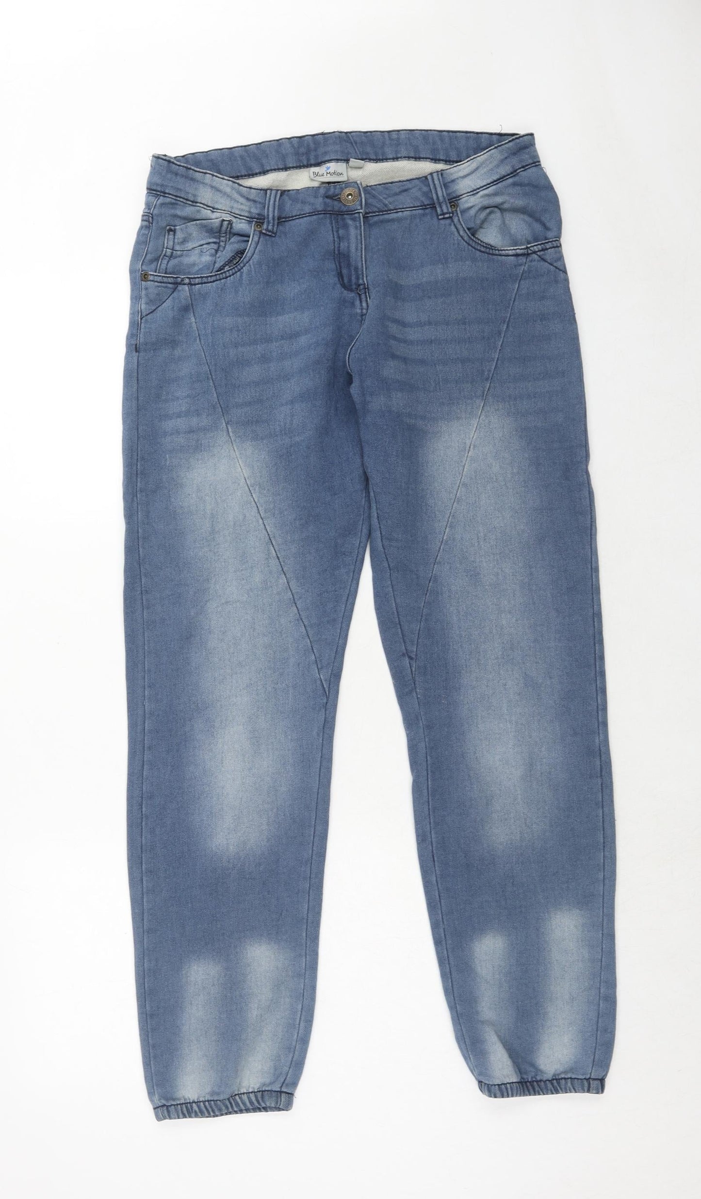 Womens UK Size 12 Blue Motion Regular Fit Straight Blue Jeans