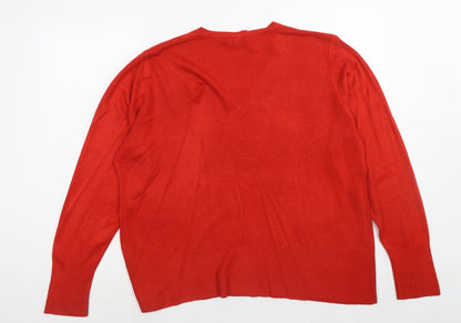 Womens UK Size 12 Debenhams Red Pullover Jumper