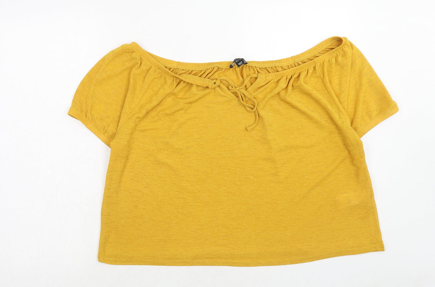 Womens UK Size L New Look Yellow Basic T-Shirt