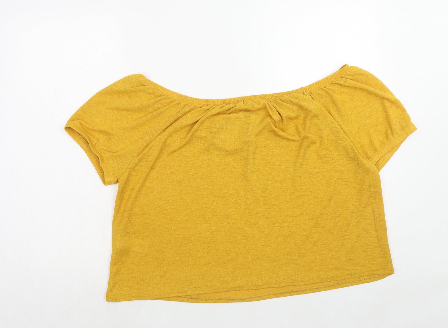 Womens UK Size L New Look Yellow Basic T-Shirt