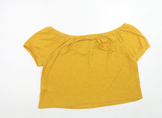 Womens UK Size L New Look Yellow Basic T-Shirt