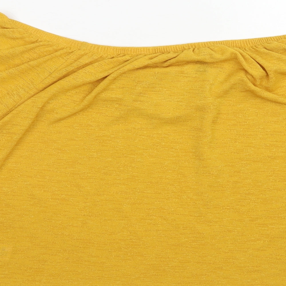 Womens UK Size L New Look Yellow Basic T-Shirt