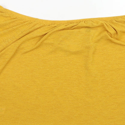 Womens UK Size L New Look Yellow Basic T-Shirt