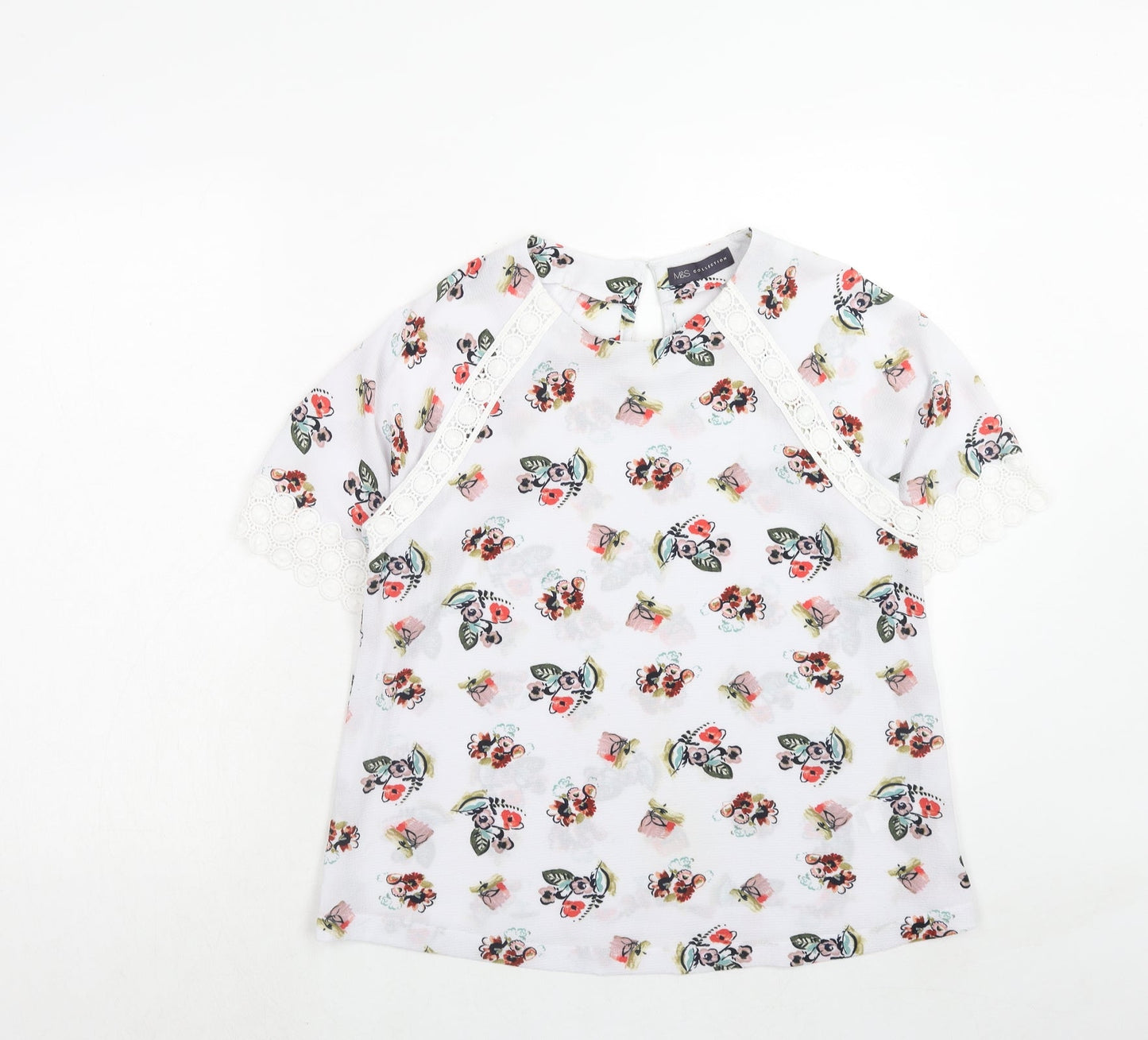 Womens UK Size 10 Marks and Spencer White Basic Blouse