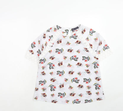 Womens UK Size 10 Marks and Spencer White Basic Blouse