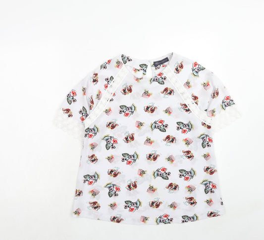 Womens UK Size 10 Marks and Spencer White Basic Blouse