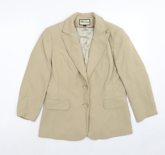Womens UK Size 10 Busy Regular Beige Suit Jacket