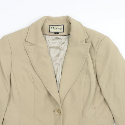 Womens UK Size 10 Busy Regular Beige Suit Jacket