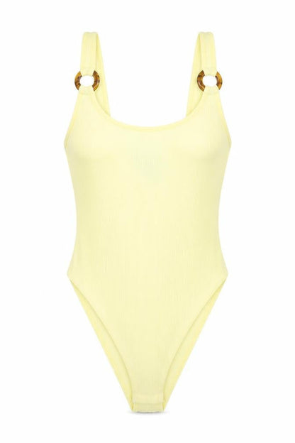 Womens UK Size S H&M One-Piece Yellow Bodysuit