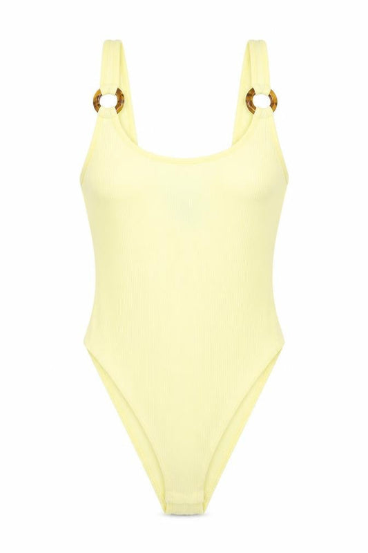Womens UK Size S H&M One-Piece Yellow Bodysuit