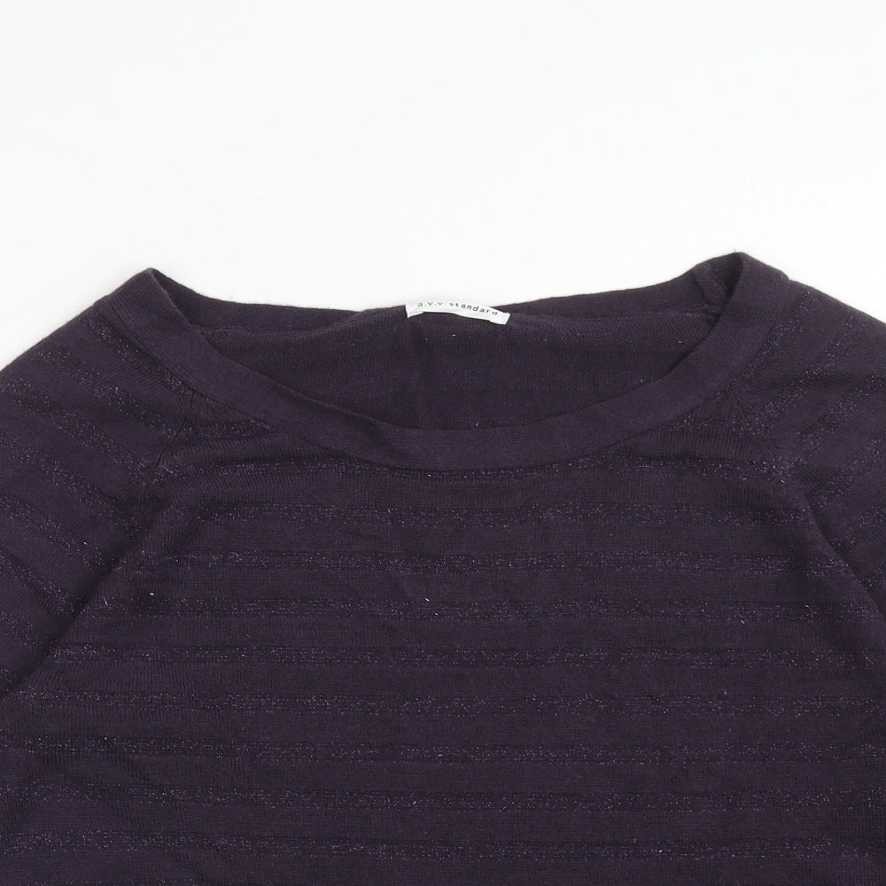 a.v.v Standard Womens Purple Roll Neck Acrylic Pullover Jumper Size 10