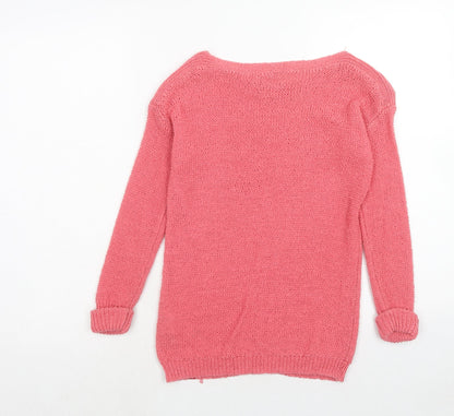 Womens UK Size S EDC Pink Pullover Jumper