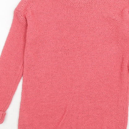 Womens UK Size S EDC Pink Pullover Jumper
