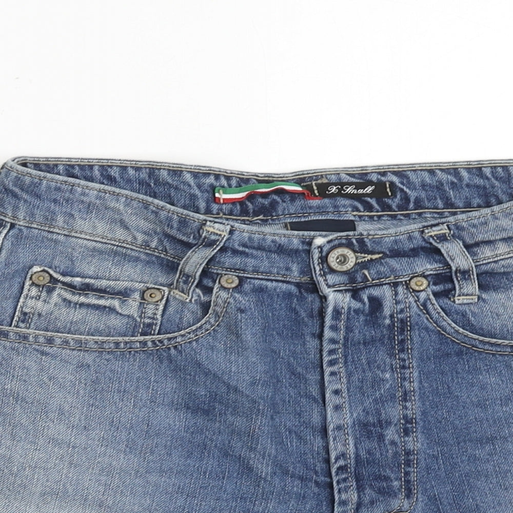 Please Womens Blue Cotton Cut-Off Shorts Size XS Regular Zip