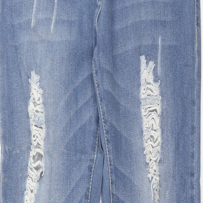South Womens Blue Cotton Skinny Jeans Size 8 Regular Zip