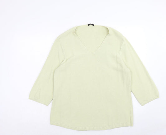 Womens UK Size 16 M&Co Green Pullover Jumper