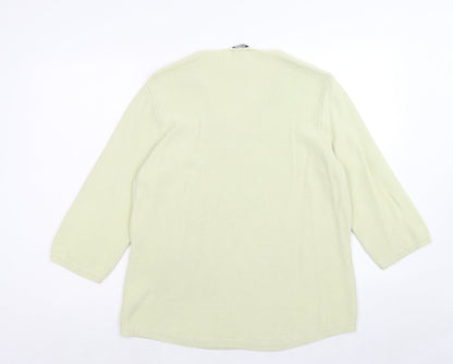 Womens UK Size 16 M&Co Green Pullover Jumper