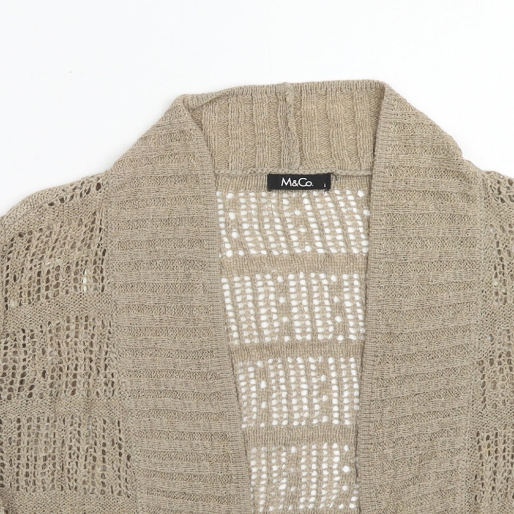 Womens UK Size L M&Co Brown Cardigan Jumper