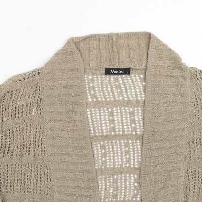 Womens UK Size L M&Co Brown Cardigan Jumper