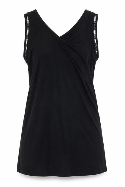 Liz Lange Womens Black Viscose Basic Tank Size XS V-Neck