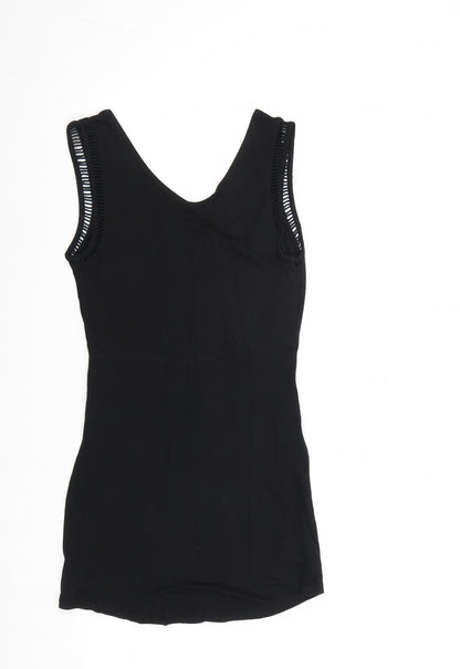 Liz Lange Womens Black Viscose Basic Tank Size XS V-Neck