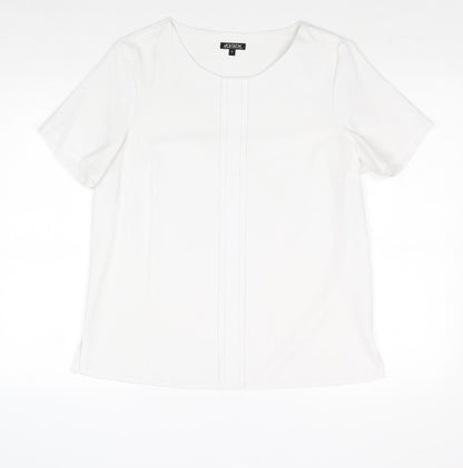 Womens UK Size 12 Vortex White Basic Blouse
