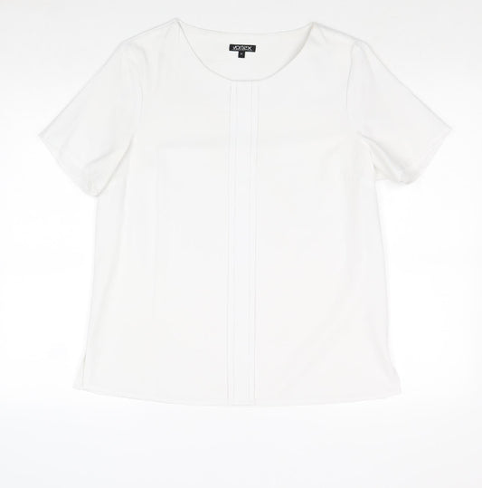 Womens UK Size 12 Vortex White Basic Blouse