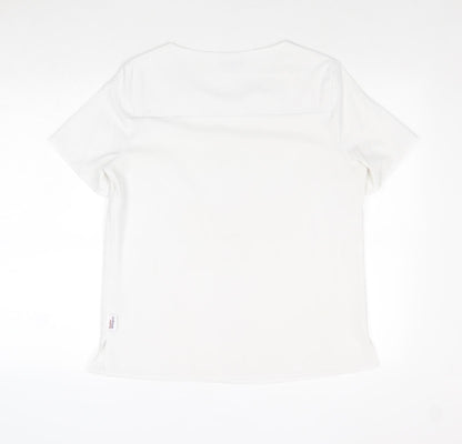 Womens UK Size 12 Vortex White Basic Blouse