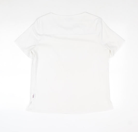 Womens UK Size 12 Vortex White Basic Blouse