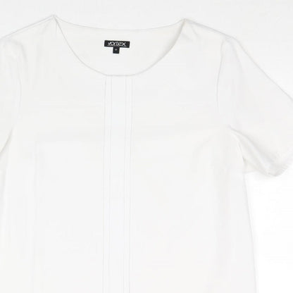 Womens UK Size 12 Vortex White Basic Blouse