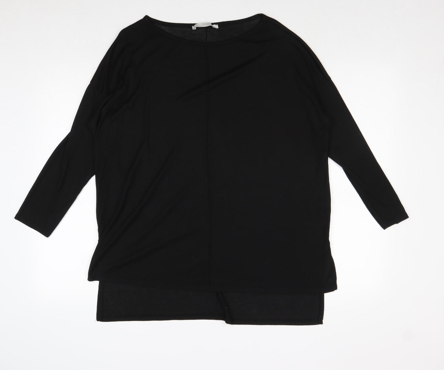 George Womens Black Boat Neck Polyester Pullover Jumper Size 14