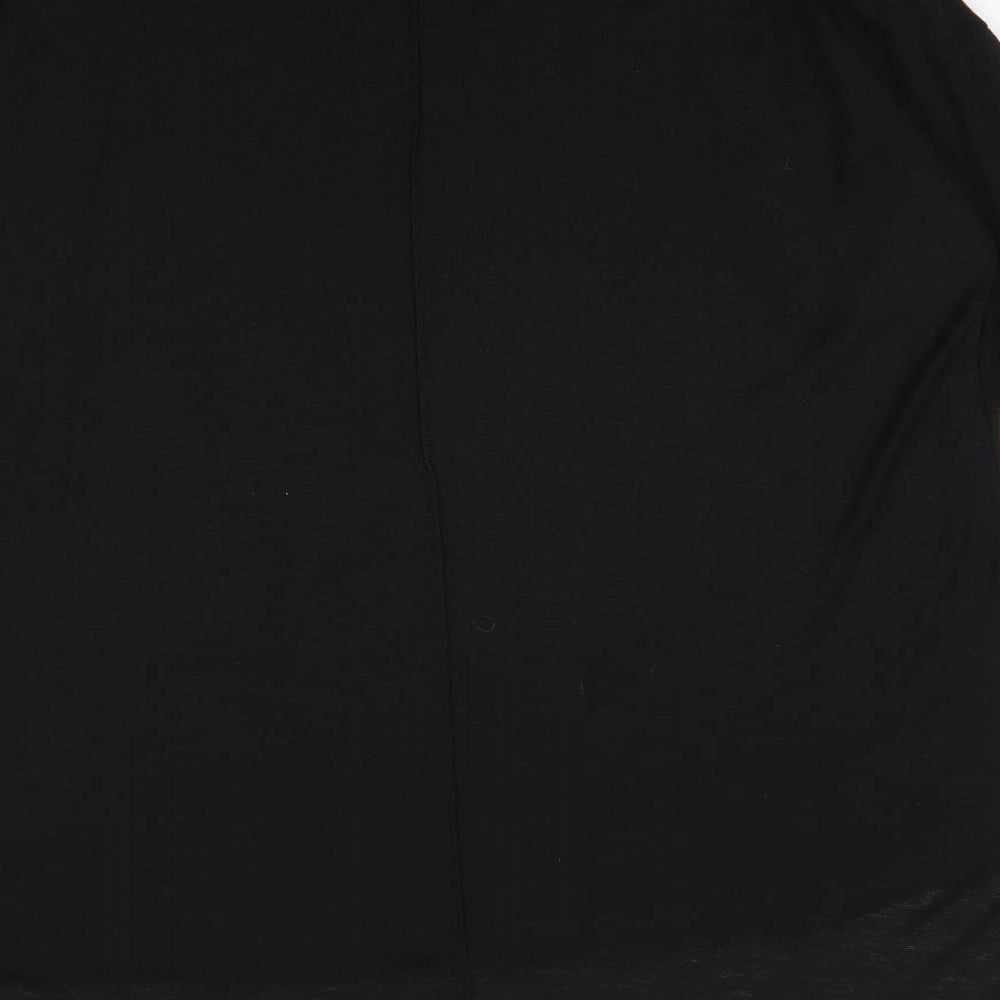 George Womens Black Boat Neck Polyester Pullover Jumper Size 14