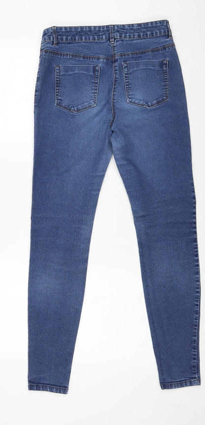 Womens UK Size 10 Papaya Regular Fit Skinny Blue Jeans
